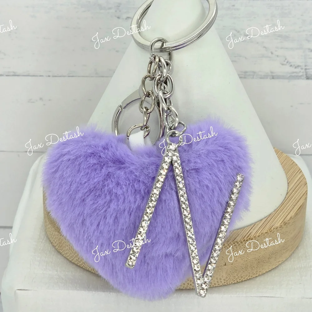 Monogrammed Purse/Key Heart Puff Charms